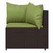 vidaXL Patio Lounge Set in Brown With Green Cushions