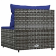 vidaXL Patio Middle Sofa in Gray And Dark Blue