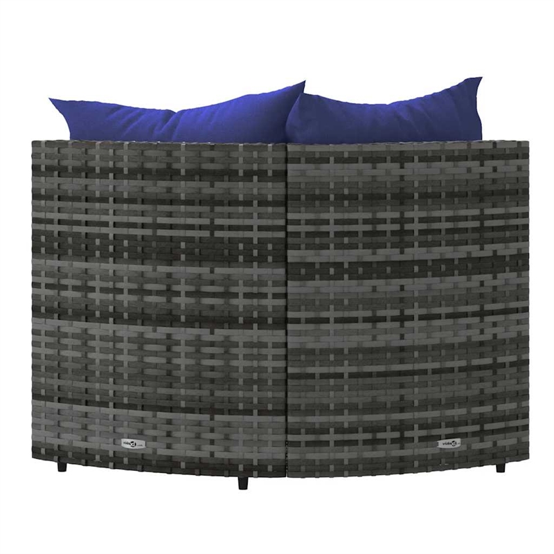 vidaXL Patio Corner Sofa in Gray & Dark Blue
