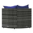 vidaXL Patio Corner Sofa in Gray & Dark Blue