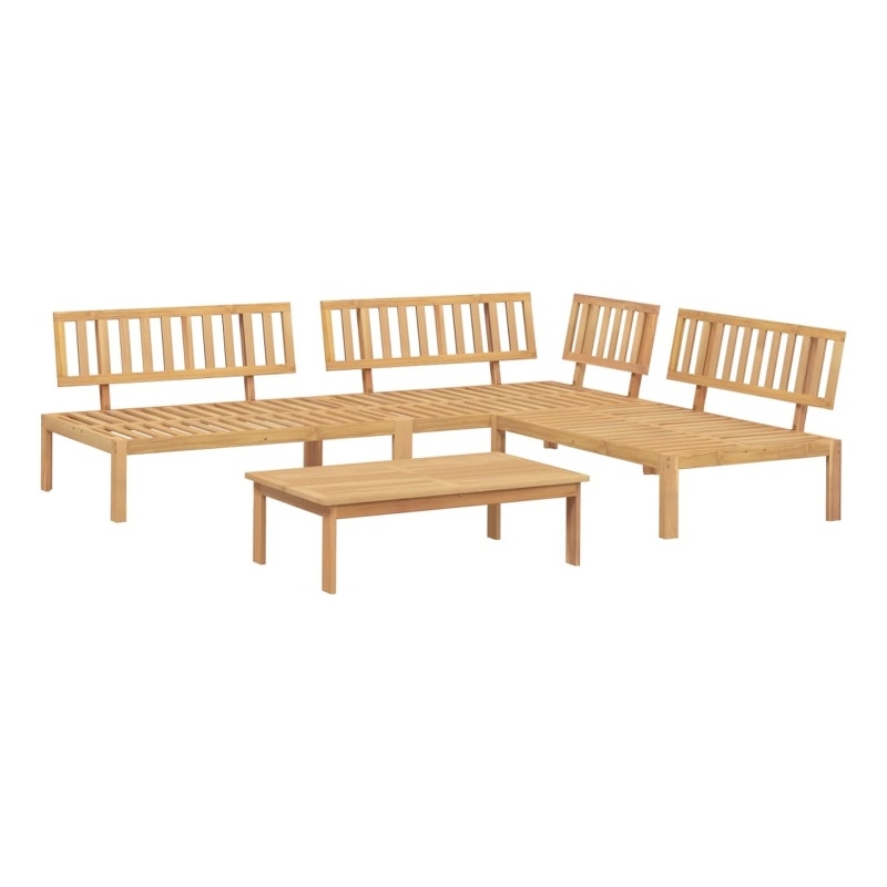 vidaXL Solid Acacia Wood Large Modular Pallet Sofa Setin Natural Wood