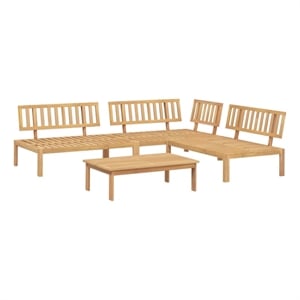 vidaXL Solid Acacia Wood Large Modular Pallet Sofa Setin Natural Wood