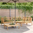 vidaXL Solid Acacia Wood Standard Modular Pallet Sofa Set in Natural Wood