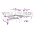 vidaXL Solid Acacia Wood Standard Modular Pallet Sofa Set in Natural Wood