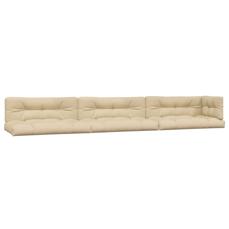 vidaXL Pallet Sofa Set Acacia Wood & Beige Cushions