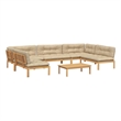 vidaXL Pallet Sofa Set Acacia Wood & Beige Cushions