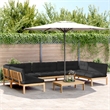 vidaXL Solid Acacia Wood Large Modular Pallet Sofa Set in Black