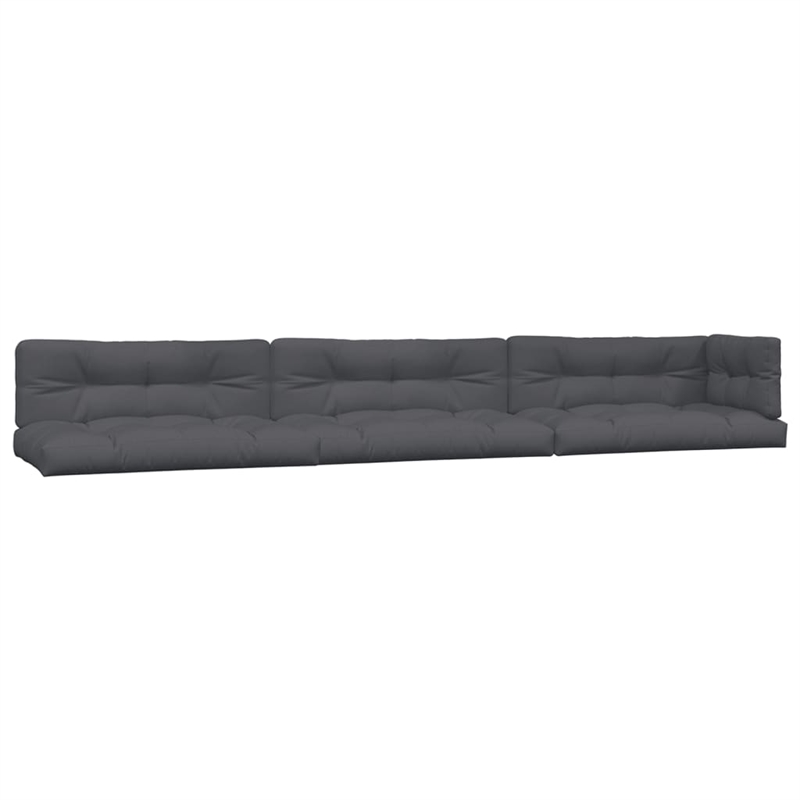 vidaXL Solid Acacia Wood & Polyester Large Pallet Sofa Set in Anthracite