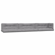 vidaXL Solid Acacia Wood & Polyester Pallet Sofa Set in Grey & Natural Wood