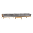 vidaXL Solid Acacia Wood & Polyester Pallet Sofa Set in Grey & Natural Wood