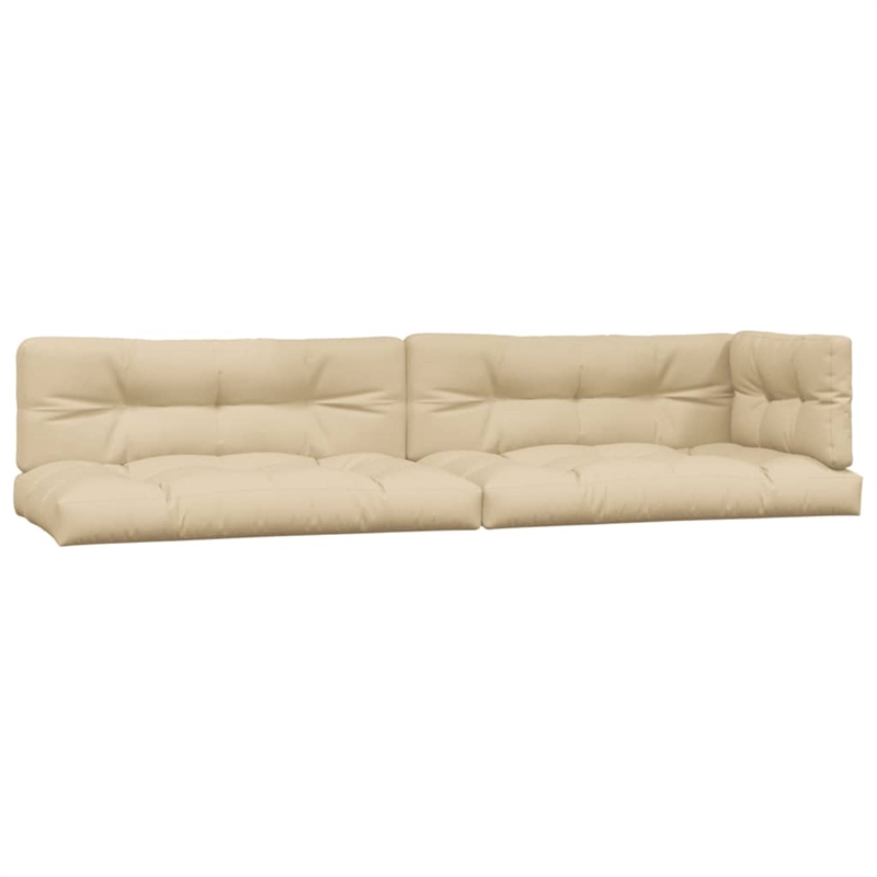 vidaXL Solid Acacia Wood & Polyester Pallet Sofa Set Beige & Natural Wood