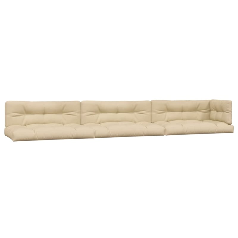vidaXL Solid Acacia Wood & Polyester Pallet Sofa Set Beige & Natural Wood