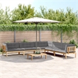 vidaXL 6 Piece Solid Acacia Wood Modular Pallet Sofa Set in Grey