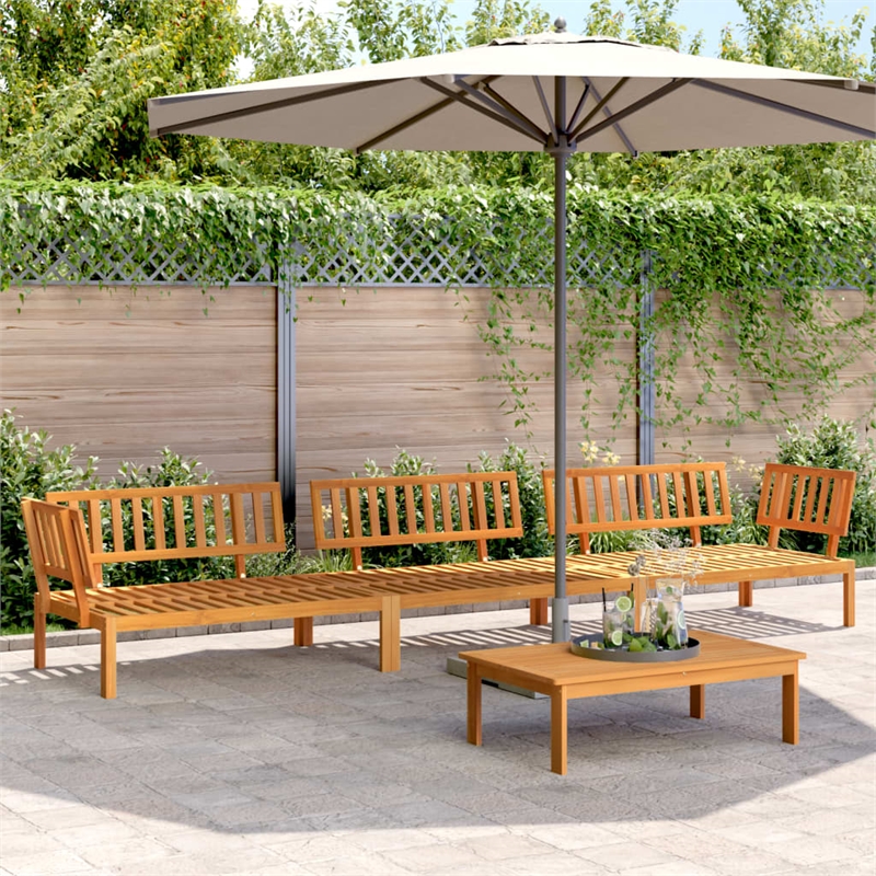 vidaXL Solid Acacia Wood Large Modular Pallet Sofa Set in Natural Acacia