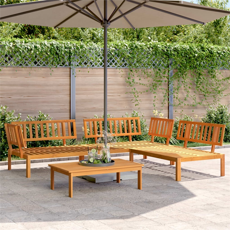 vidaXL Solid Acacia Wood Modular Garden Pallet Sofa Set in Brown