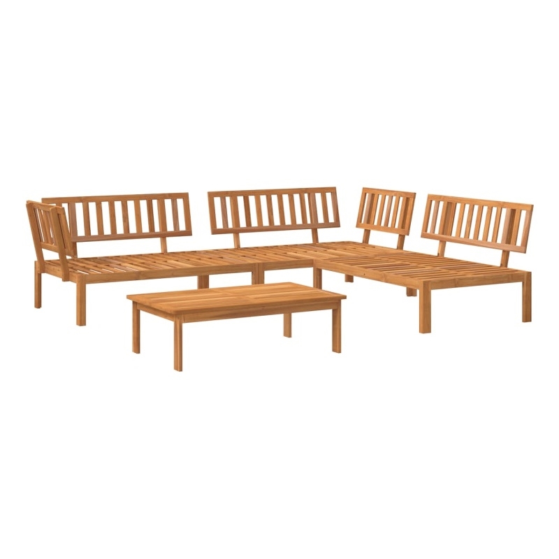 vidaXL Solid Acacia Wood Modular Garden Pallet Sofa Set in Brown