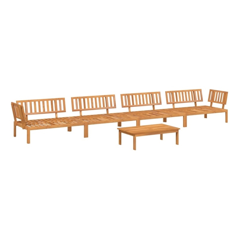 vidaXL Solid Acacia Wood Large Modular Pallet Sofa Set in Natural Wood