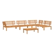 vidaXL Solid Acacia Wood Standard Modular Pallet Sofa Set in Natural Wood