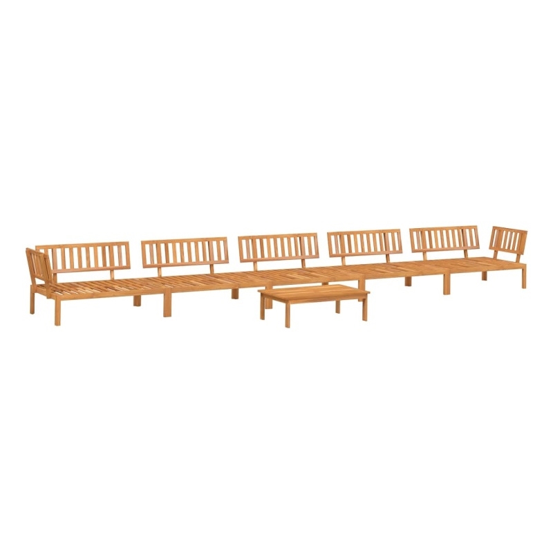vidaXL Solid Acacia Wood Large Modular Pallet Sofa Set in Natural Wood