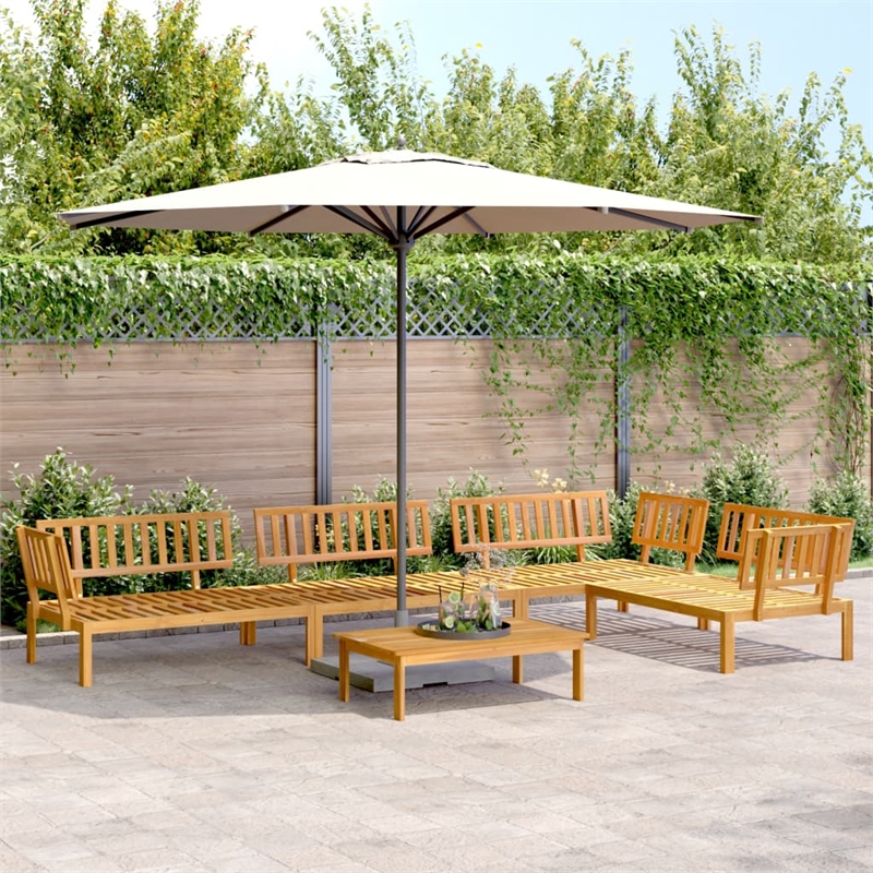 vidaXL Solid Acacia Wood Medium Modular Pallet Sofa Set in Natural Wood