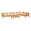 vidaXL Solid Acacia Wood Medium Modular Pallet Sofa Set in Natural Wood