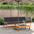 vidaXL Solid Acacia Wood Medium Modular Pallet Sofa Set in Anthracite