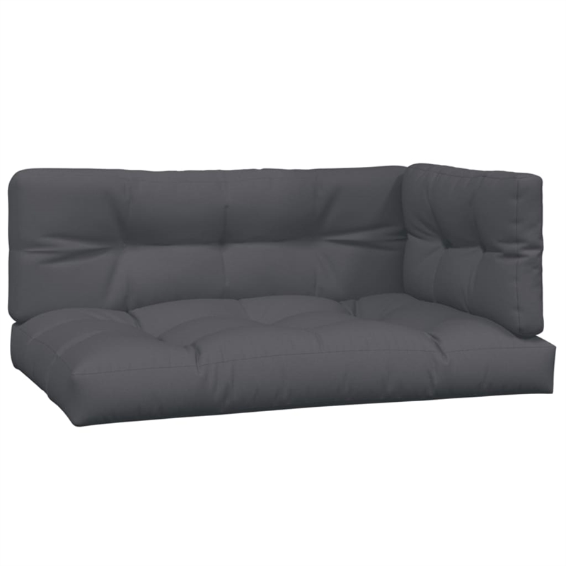 vidaXL Solid Acacia Wood Medium Modular Pallet Sofa Set in Anthracite