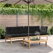 vidaXL Solid Acacia Wood Large Modular Pallet Sofa Set in Black