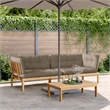 vidaXL Solid Acacia Wood Large Modular Pallet Corner Sofa in Taupe