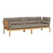 vidaXL Solid Acacia Wood Large Modular Pallet Corner Sofa in Taupe