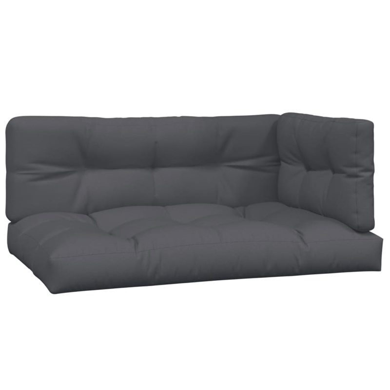 vidaXL Solid Acacia Wood Medium Modular Pallet Sofa Set in Anthracite