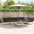 vidaXL Solid Acacia Wood Extra Large Modular Pallet Sofa Set in Anthracite