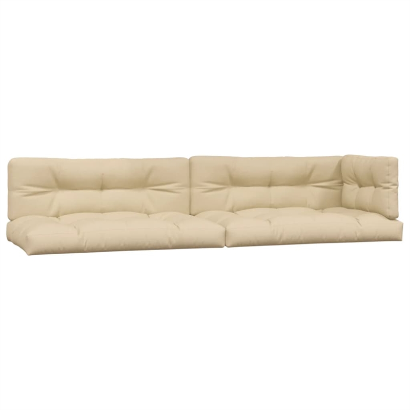 vidaXL Solid Acacia Wood & Polyester Large Pallet Sofa Set in Beige