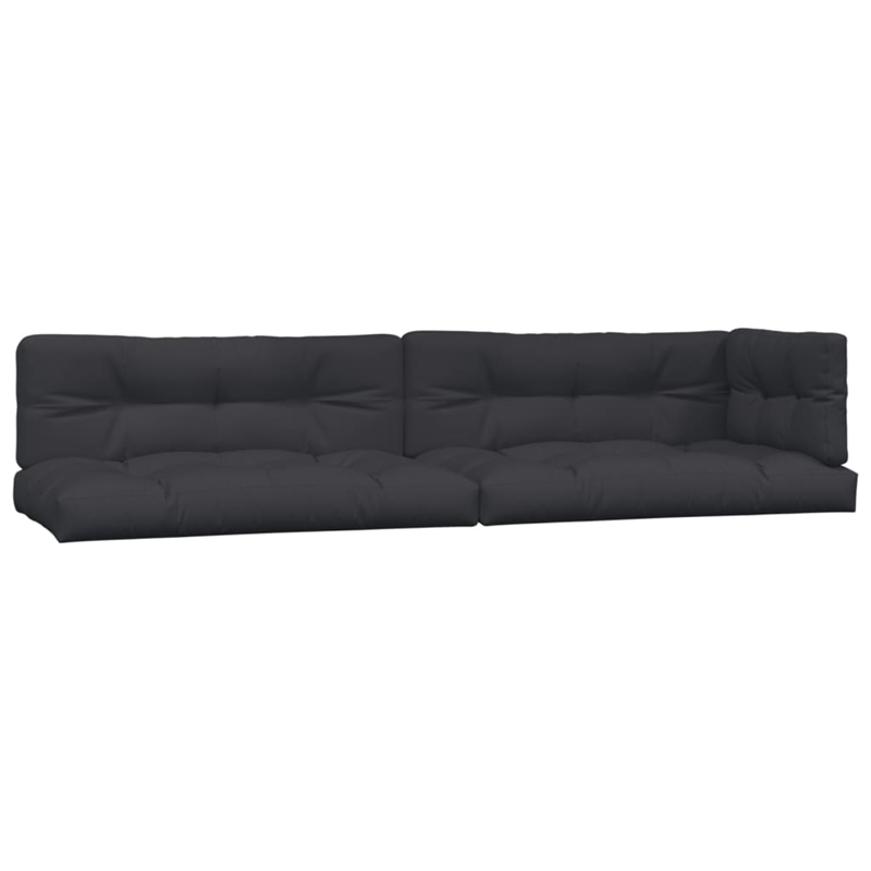 vidaXL Acacia Wood & Polyester Large Modular Pallet Sofa Set in Black & Brown