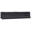 vidaXL Acacia Wood & Polyester Large Modular Pallet Sofa Set in Black & Brown