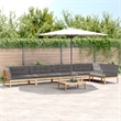 vidaXL Solid Acacia Wood Large Modular Pallet Sofa Set in Grey