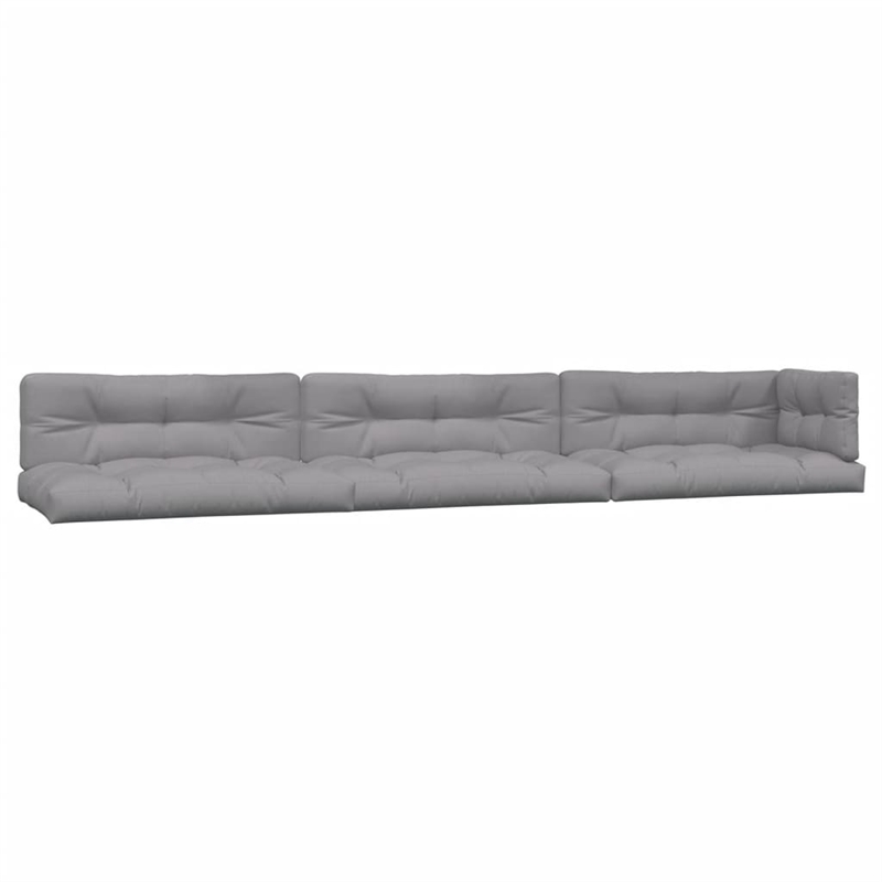 vidaXL Pallet Sofa Set in Natural Wood Color And Gray
