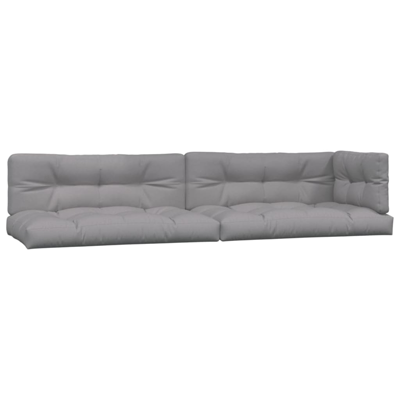 vidaXL Pallet Sofa Set in Natural Wood Color And Gray