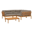 vidaXL Solid Acacia Wood Large Modular Pallet Sofa Set in Taupe