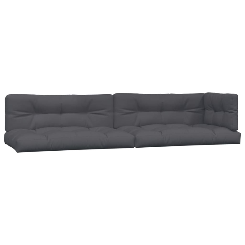 vidaXL Solid Acacia Wood Pallet Sofa Set in Anthracite & Natural Wood