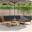 vidaXL Solid Acacia Wood Large Modular Pallet Sofa Set in Anthracite