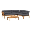 vidaXL Solid Acacia Wood Large Modular Pallet Sofa Set in Anthracite