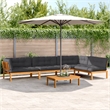 vidaXL Solid Acacia Wood Pallet Sofa Set in Anthracite