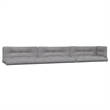 vidaXL Solid Acacia Wood With Cushions Large Modular Pallet Sofa Set in Grey