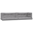 vidaXL Solid Acacia Wood With Cushions Large Modular Pallet Sofa Set in Grey
