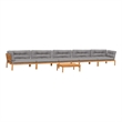 vidaXL Solid Acacia Wood With Cushions Large Modular Pallet Sofa Set in Grey