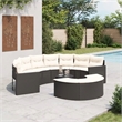vidaXL Garden Sofa Set in Black & Cream/White