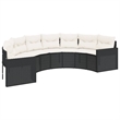 vidaXL Garden Sofa Set in Black & Cream/White
