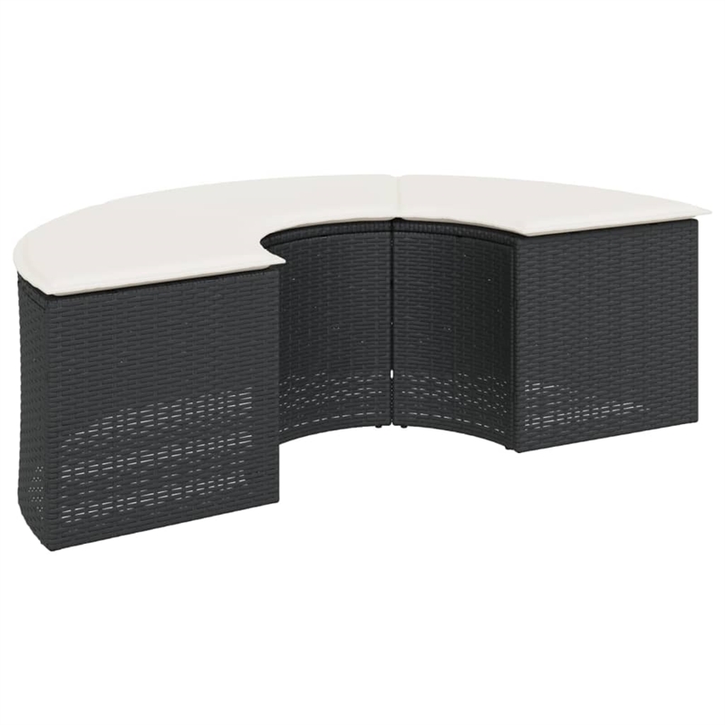 vidaXL Garden Sofa Set in Black & Cream/White