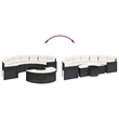 vidaXL Garden Sofa Set in Black & Cream/White